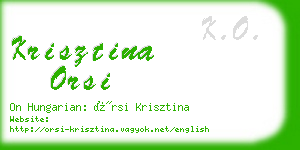 krisztina orsi business card